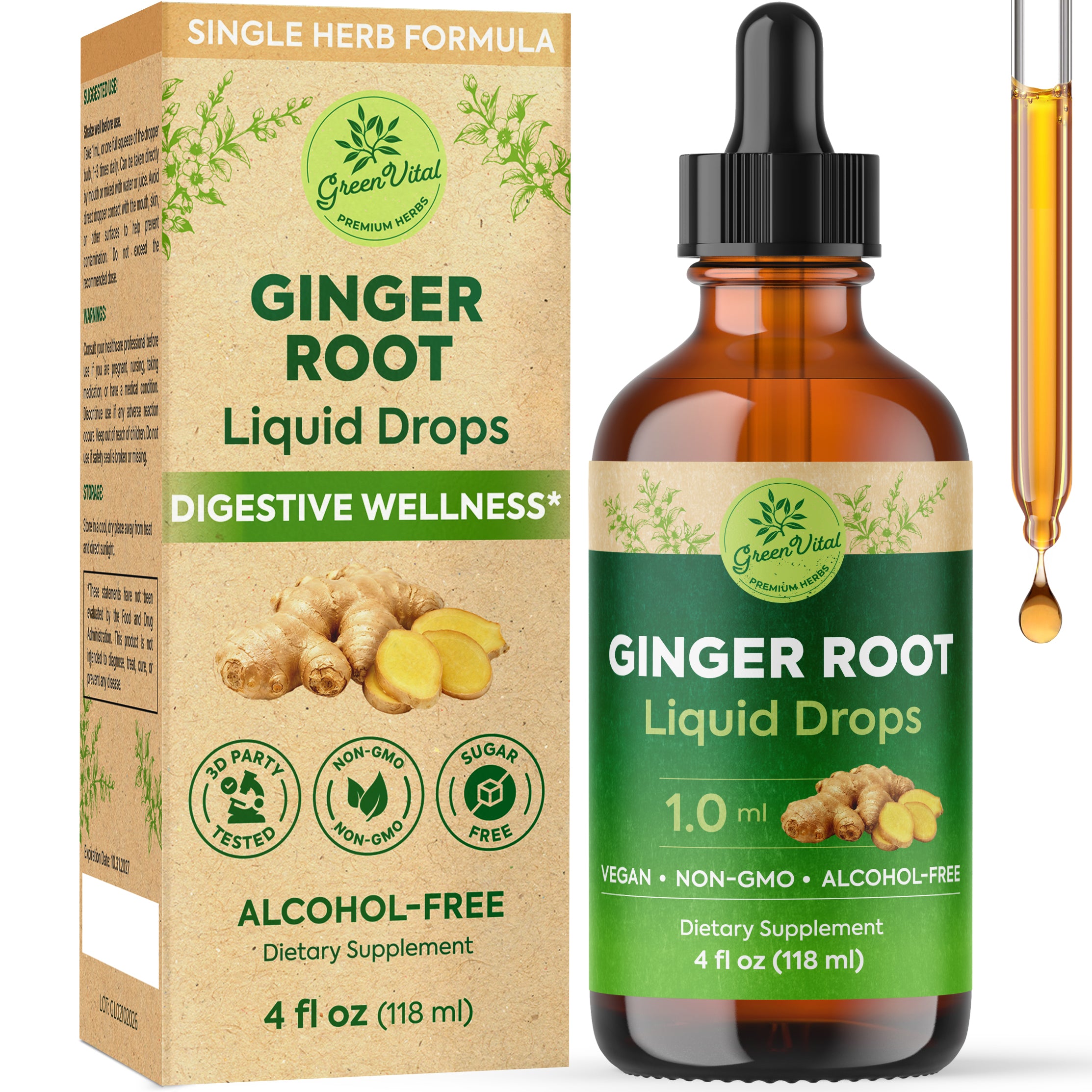 GINGER ROOT Liquid Drops 4 fl oz
