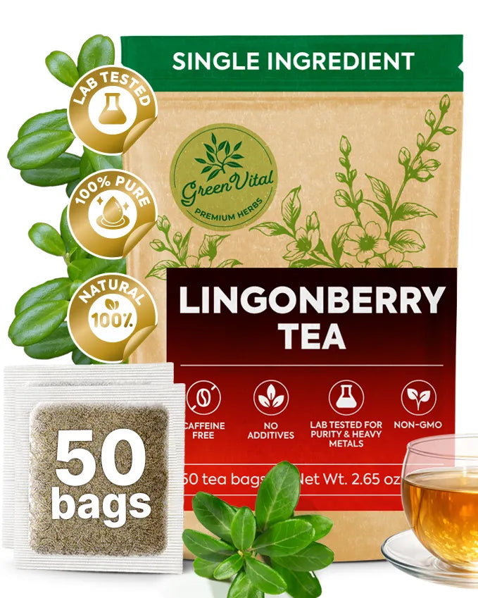 Cowberry Lingonberry Leaf Tea — 50 Tea Bags