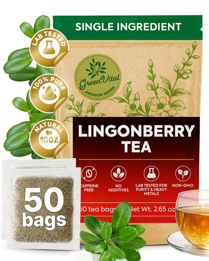 Cowberry Lingonberry Leaf Tea — 50 Tea Bags