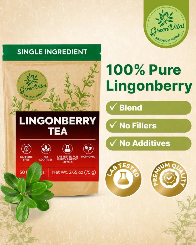 Cowberry Lingonberry Leaf Tea — 50 Tea Bags