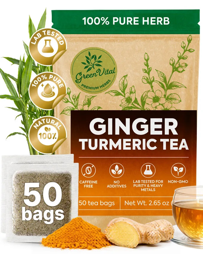 Ginger & Turmeric Herbal Tea — 50 Tea Bags
