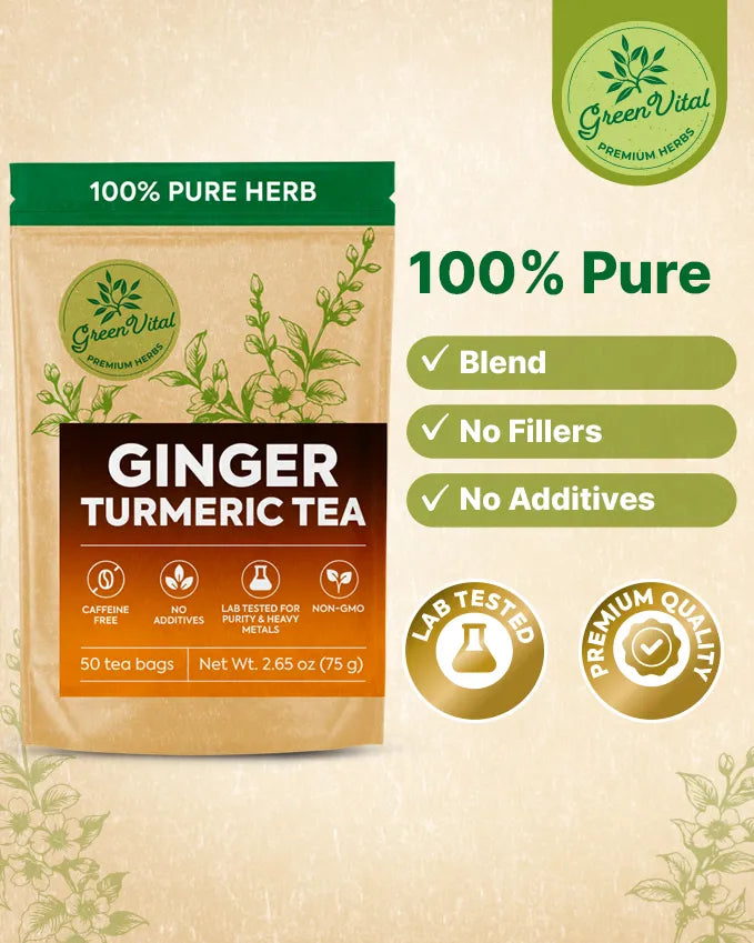 Ginger & Turmeric Herbal Tea — 50 Tea Bags