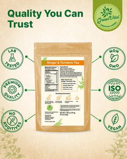 Ginger & Turmeric Herbal Tea — 50 Tea Bags