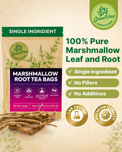 Marshmallow Leaf & Root Herbal Tea — 30 Tea Bags