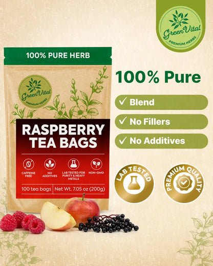 Red Raspberry, Apple & Elderberry Fruit Tea — 100 Tea Bags