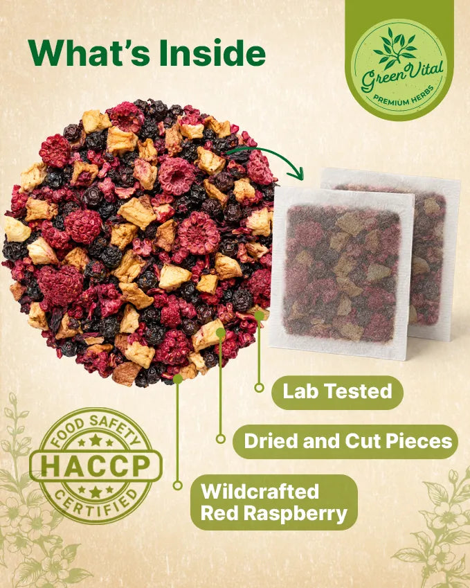 Red Raspberry, Apple & Elderberry Fruit Tea — 100 Tea Bags