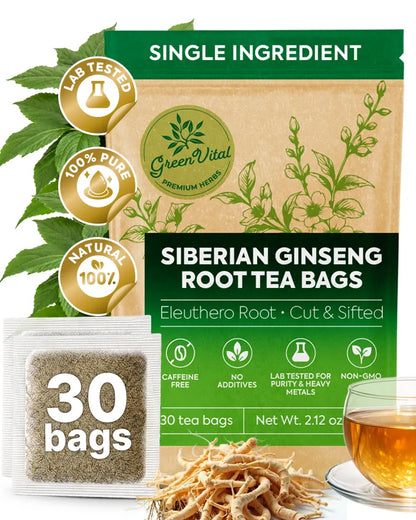 Siberian Ginseng Herbal Tea — 30 Tea Bags