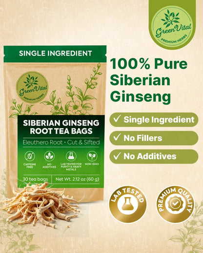 Siberian Ginseng Herbal Tea — 30 Tea Bags