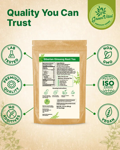 Siberian Ginseng Herbal Tea — 30 Tea Bags